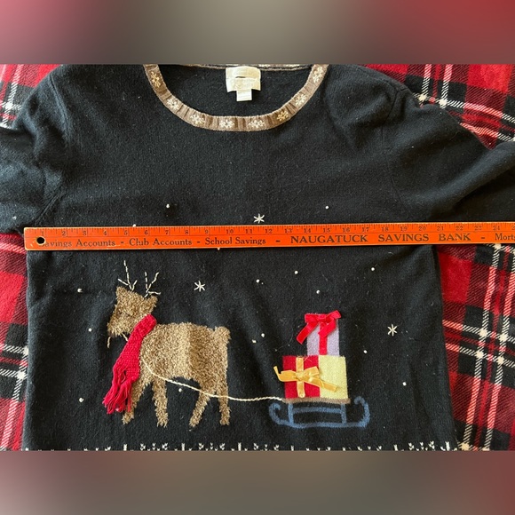 Christopher & Banks Vintage Women’s Large Christmas Holiday Sweater Reindeer - Picture 7 of 8